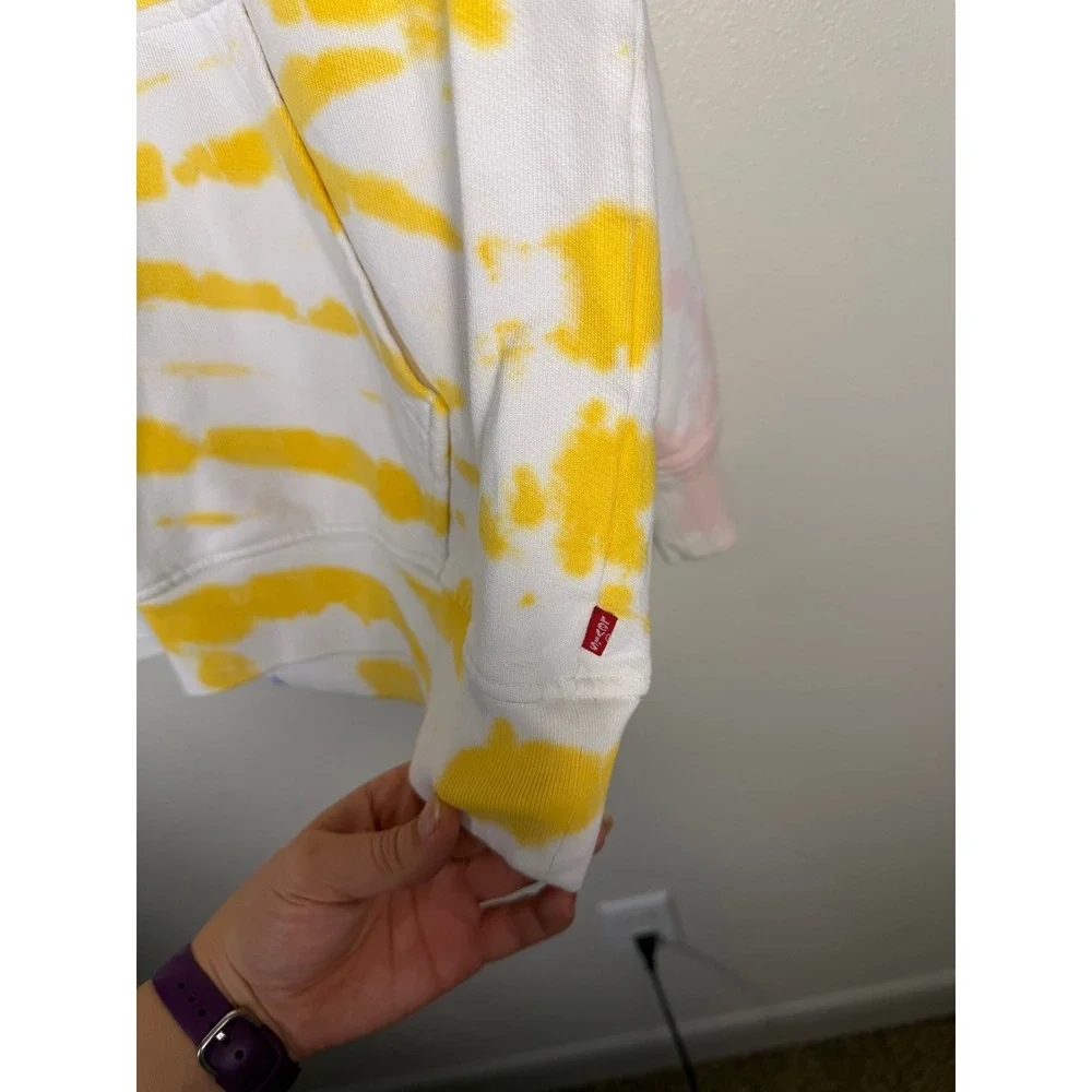 LEVI'S Heavyweight Streetwear Festival 90s Hoodie Mens L Bright Tie Dye Pullover